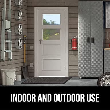 GORILLA GRIP 100% Waterproof All-Season WeatherMax Doormat US Designed Natural Rubber, Stain and Fade Resistant, Low Profile Indoor Outdoor Door Mats, Easy Clean Patio Mat, 17x29, Gray Diamond - Image 9