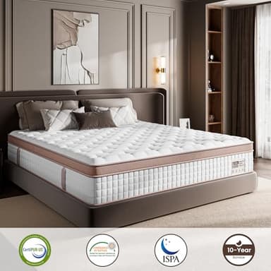 FP FLEXPEDIC Mattress Queen Size 12 inch - Premium Hybrid Mattress in a Box with Back & Lumbar Support, 200 Night Trial, Individual Pocket Spring Bed for Motion Isolation, Fiberglass-Free - Image 6
