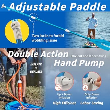 iTAOSTAR J06A 35" Extra Wide Paddle Board for Better Balance, Inflatable Stand Up Paddle Board with Premium SUP Accessories, Inflatable Paddle Boards for Adults/Youth of All Skill Levels - Image 6