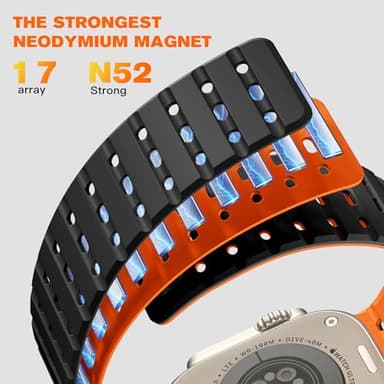 Bandletic Magnetic Watchband Compatible with Apple Watch Ultra Band Men Women, Silicone Sport Replacement Strap for iWatch 49mm(Ultra 3/2/1),46mm(11/10),45mm(9/8/7),44mm(SE3/SE2/SE/6/5/4),42mm(3/2/1) - Image 3