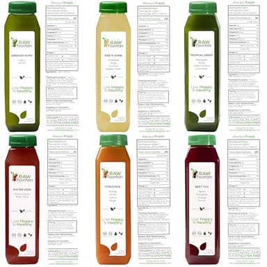 1 Day Juice Cleanse by Raw Fountain, Tropical Flavors, All Natural Raw, Cold Pressed Fruit and Vegetable Juices, Detox Cleanse, 6 Bottles 12oz, 3 Bonus Ginger Shots - Image 3