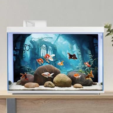 AWERT 36x18 inches Polyester Undersea Aquarium Background Ruins Aquarium Background Undersea Aquatic Plants Fish Tank Background - Image 4
