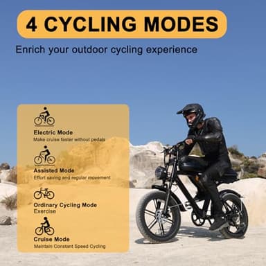 MOVCAN Fat Tire Electric Bike for Adults 1000W Motor,Up to 28MPH & 70 Miles,with Basket,7 Speed Gear Full Suspension for E Bikes for Adults Electric Bicycle,E Dirt Bike Outdoor Off-Road Riding - Image 7