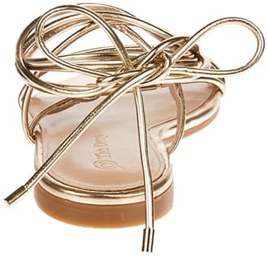 The Drop Women's Samantha Flat Strappy Lace-Up Sandal, Gold, 9.5 - Image 2