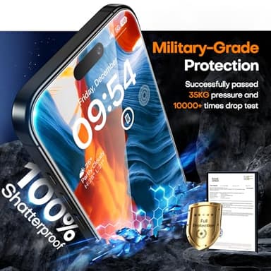 TAURI 4 in 1 for iPhone 15 Pro Max Screen Protector, 3 Pack Tempered Glass Film + 1 Dust Free Easy Installation Tool, 9H Hardness Bubble Free Micro-curved Edges HD Screen Protector for 15 Pro Max - Image 3