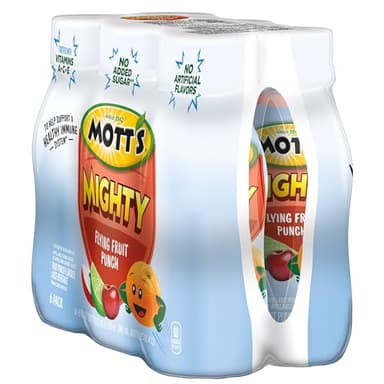 Mott's Mighty Flying Fruit Punch Juice Drink, 8 Fl Oz Bottles, 24 Count (4 Packs Of 6), 100% Fruit Juice with Purified Water, Vitamins A, C And E, No Artificial Flavors, Colors or Sweeteners - Image 12
