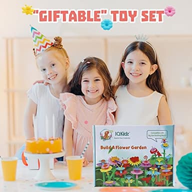 IQKidz 3-6 Years Old Toddler Toys - Flower Garden Building Toy with Insect Pegs, Educational Activity Gifts for Girls Preschool-Kindergarten, 153Pcs STEM Stacking Pretend Play Set - Image 7