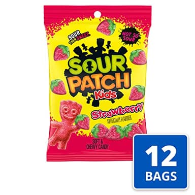 SOUR PATCH KIDS Strawberry Soft & Chewy Candy, Bulk Candy, 12-8 oz Bags - Image 4