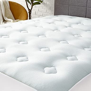 Hansleep Twin Mattress Topper Viscose Derived from Bamboo, Memory Foam Pillow Top Mattress Topper Twin with Deep Pocket, Breathable Mattress Pad for Back Pain Relief, 39" x 75", White - Image 9