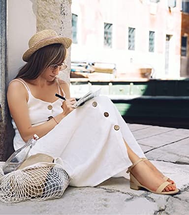 Ankis Nude White Black Women Sandals Gold Silver Comfortable Strappy Open Toe Sandals for Women Dressy Summer 1 Inch Low Block Clear Pink Taupe Heel Flat Adjustable Ankle Strap Wide Available Shoes - Image 6