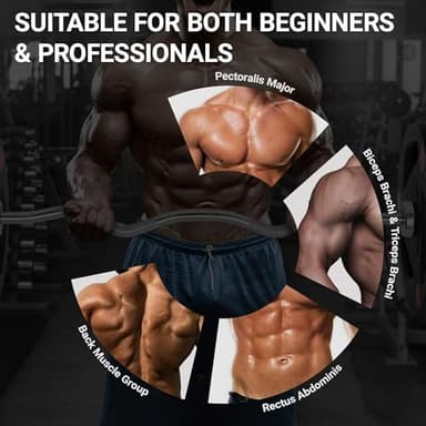 Fitvids Olympic EZ Curl Barbell Bar 47", 2-Inch Curl Bar for Weight Lifting, Hip Thrusts, Squat, Biceps-Home Gym Weight Bars, Chrome Curling Bars for 2 Inch Weight Plates - Image 6