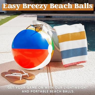 JOYIN 4-Pack 20" Beach Balls - Large Rainbow Beach Ball Inflatable Pool Toys for Party Supplies Decorations, Adults Kids Birthday Luau Summer Beach Water Games Beachball Party Favors - Image 6