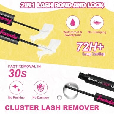 Fowendia Manga Lash Clusters Kit 8-18mm Eyelash Clusters DIY Lash Extension Kit Waterproof Anime Lashes Ultra-Thin Invisible Band 0.3mm Individual Cluster Eyelash Extensions, California Sunset-Kit - Image 4