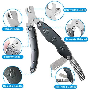 Dog Nail Trimmers for Sensitive Dog, Sharpest Quiet Smoothest Dog Nail Clipper for X Large Medium Small Size Breed, Heavy Duty Metal Dog Toenail Clippers for All Dogs with Thick Toenail - Image 4