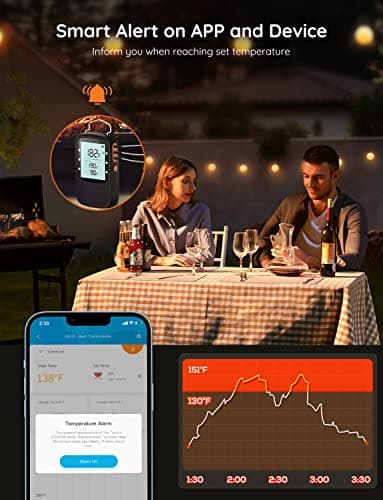 Govee Bluetooth Meat Thermometer, Wireless Meat Thermometer for Smoker Oven, Digital Grill Thermometer with 6 Probes, Timer Mode, Smart LCD Backlight BBQ Thermometer for Cooking Turkey Fish Beef - Image 5