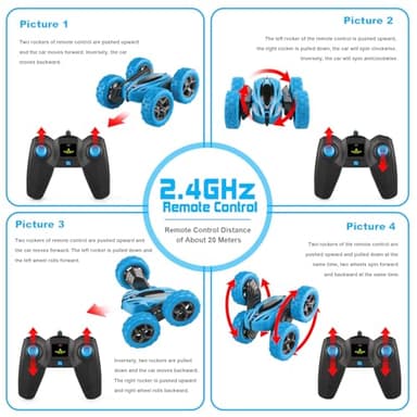 ORRENTE Remote Control Car, RC Cars Toys for Ages 5-7, 2.4GHz 4WD RC Car Kids Toys for Ages 8-13, 360° Rotating Radio-Controlled Toy Vehicles Toys for Girls RC Truck Toy Cars for Boys - Image 6