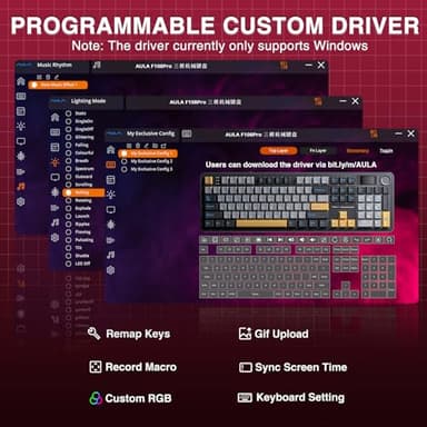 AULA F108 PRO - Wireless Mechanical Keyboard with Screen&Knob,Hot Swappable Gaming Keyboard with 8000mAh Battery,Pre-lubed Switches,RGB Backlit,PBT Keycaps Creamy Sounding Computer Keyboards,104 Keys - Image 9