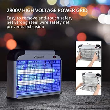 ASPECTEK Insect Killer, Bug Zapper, Powerful 20W Electronic Indoor Fly Zapper, Mosquito Killer-Indoor Use Including Free 2 Pack Replacement Bulbs - Image 5