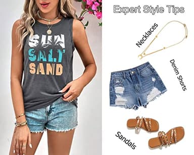 IRISGOD Womens Tank Tops Loose Fit Summer Cute Graphic Sleeveless Shirts Workout Basic Tunic - Image 4