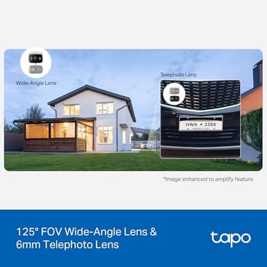 Tapo 2K 3MP Indoor/Outdoor Dual Lens Pan/Tilt Security Camera – 125° Wide-Angle + 6mm Telephoto, Free Person/Vehicle Detection, 360° Track, SD/Cloud, Works w/Alexa & Google Home – HybridCam Duo - Image 3