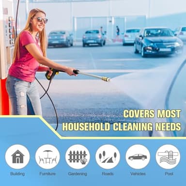 Electric Pressure Washer 4800PSI-Max 2.9GPM Pressure Washer with 25 Foot Hose, 16.4 Foot Power Cord, Soap Tank Car Wash Machine Yellow Ideal Cleaning for Patio. - Image 6