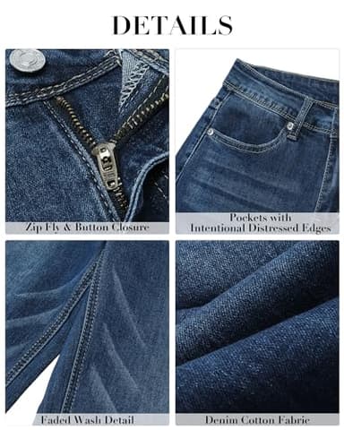 GRAPENT Cute Fall Outfits Casual 90s Dark Blue Petite Jeans Women's Size L 12 14 - Image 5