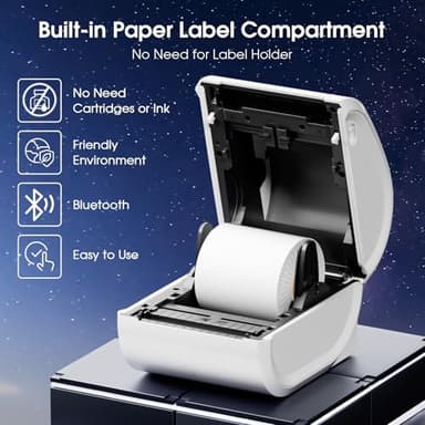 Omezizy Bluetooth Shipping Label Printer 4x6 - D520BT Bluetooth Thermal Label Printer for Small Business， Shipping Packages, Compatible with USPS, Shopify, Amazon, Tiktok - Image 4