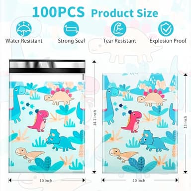 Oududianzi Poly Mailers 10x13, 100PCS Shipping Bags, Mailing Bags, Packaging Bags, Mailers Poly Bags, Polymailer Shipping Envelopes for Small business - Dinosaur - Image 9