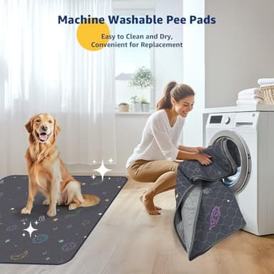 LOOBANI Washable Pee Pads for Dogs: Reusable Dog Crate Pee Pad 36" x 72"- 2 Pack, Absorbent and Non-Slip Pet Whelping Pad for Playpen, Floor, Sofa, Cage, Couch, Grey - Image 6