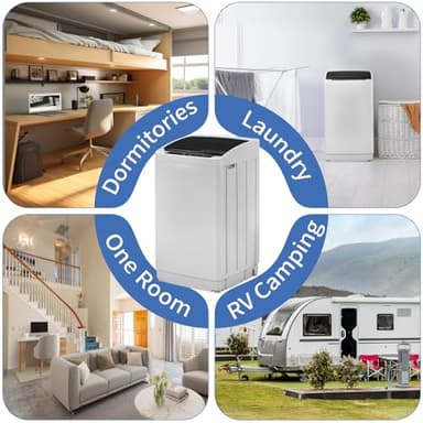 GODECOR 1.5 Cu.Ft Full-Automatic Washing Machine, 17.8 lbs Compact Portable Washer with Stainless Steel Drum, 8 Programs & 5 Water Levels, Child Lock & Delay Start, Top Load - Image 8