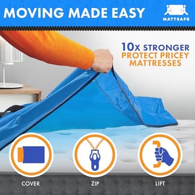 Nordic Elk Mattress Bags for Moving and Storage (Cali King) Heavy Duty Moving Supplies, 8 Sturdy Handles, Strong Zipper, Mattress Cover Bed Bags, Storage Cover Essentials Packing Protector - Image 4