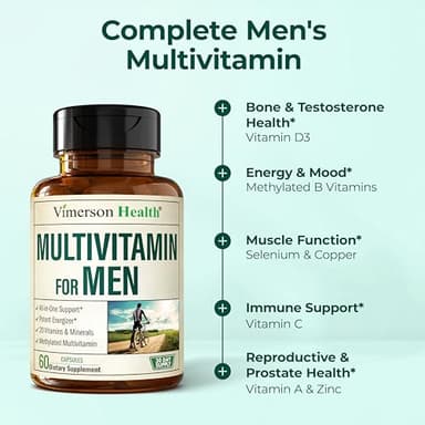 Multivitamin for Men – Methylated Mens Multivitamins & Multiminerals Capsules with Vitamin B12, A, D, C, Zinc, Magnesium & More for Complete Daily Support – High Potency Bioavailable Vitamins for Men - Image 5