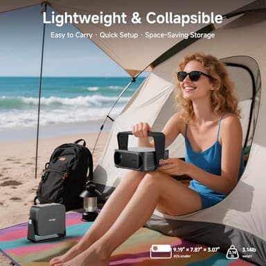 [1200 ANSI/Auto Focus & Keystone/Built-in APPs] 4K Outdoor Projector with Wifi and Bluetooth, Smart Portable Proyector with Built in Apps Netflix/YouTube/PrimeVideo & Dolby, Home Theater with HDR10+ - Image 7