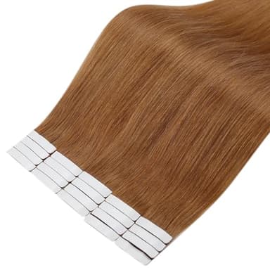 Full Shine Invisible Tape in Extensions Real Human Hair Color 330 Auburn Seamless Hair Extensions Tape in 18 Inch 50Gram Double Sided 20Pcs Straight Remy Human Hair Extensions Add Volume for Party - Image 9