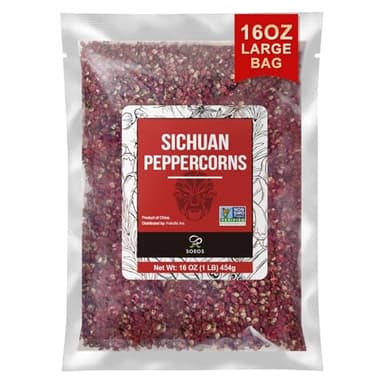 Soeos Sichuan Peppercorns, 16oz(454g), Authentic Szechuan Red Peppercorn, Numbing and Tingle Effect, Less Seeds, Strong Flavor, Essential for Mapo Tofu, Kung Pao Chicken and Asine Cusine - Image 1