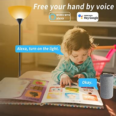 PESRAE Smart RGB Floor Lamps Work with Alexa, Google Assistant WiFi App, Modern Color Changing Floor Lamp, Dimmable Corner Floor Lamp for Living Room, Bedroom and Play Room (Without Remote Control) - Image 4