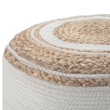 SIMPLIHOME Serena Boho Round Braided Pouf in Natural Cotton for the Living Room, Bedroom and Kids Room - Image 5