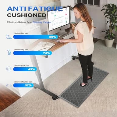 Villsure Kitchen Mat and Rugs, Cushioned Anti Fatigue Kitchen Mats, 1/2 Inch Thick Waterproof Non-Slip Kitchen Runner Rug, Heavy Duty Ergonomic Comfort Standing Desk Mat for Kitchen, Office, Laundry - Image 8