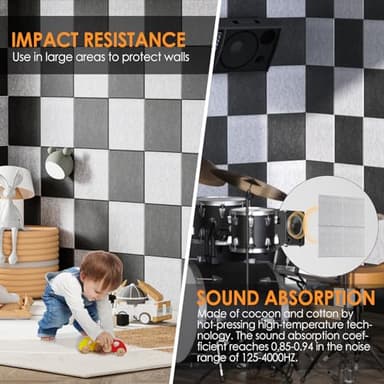 MaxGear Large Cork Board for Wall 36" x 24", Silver Gray Bulletin Board, 6 Pack Felt Wall Tiles with Pushpins, Cork Boards for Office Push Pin Board Tack Board Felt Board - Image 3