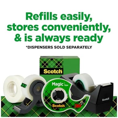Scotch Magic Tape, 12 Rolls, Numerous Applications, Invisible, Engineered for Repairing, 3/4 x 1000 Inches, Boxed - Image 7