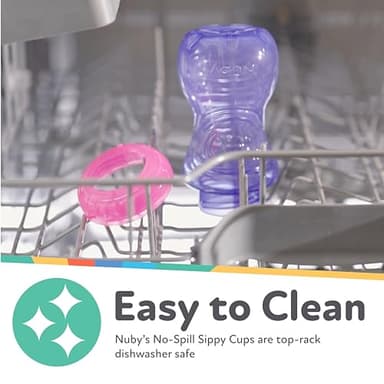 Nuby No-Spill Sippy Cup with Flex Straw for Boys - (3-Pack) 10-Ounce Bottles - Training Sippy Cups for Toddlers 12+ Months - Image 5