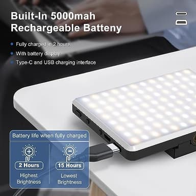 Selfie Light, Phone Light with Front & Back Clip, 60 LED Portable Light with 3 Modes, 5000mAh Rechargeable Video Light for Phone, iPhone, IPad, Laptop, TikTok, Makeup, Live Stream, Vlog - Image 4