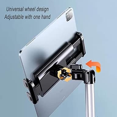 Niumowa Tablet Floor Stand Holder, 360 Degree Rotating with Height Adjustable Stand Compatible with 4.7"-13" Phone/Tablet, Kindle, 63" Phone Stand, Aluminum Alloy, for Bed,Sofa,Desk.Black - Image 8