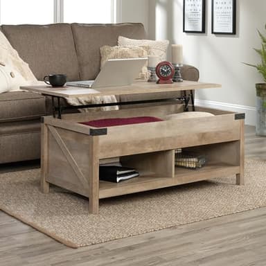 Sauder Bridge Acre Lift Top Coffee Table, Lintel Oak Finish - Image 2
