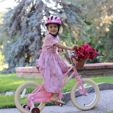 JOYSTAR 12 inch Kids Bike for Toddlers 3-4 Years(33"-41") Girls, Girls Bike with Training Wheels & Basket, Kids' Bicycle Pink - Image 6