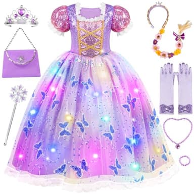 Meland Princess Dresses for Girls - Light Up Princess Costume for Little Girls, Halloween Costumes for Toddler Age 3-10, Birthday Gift for Girl (5-6 Years) - Image 1