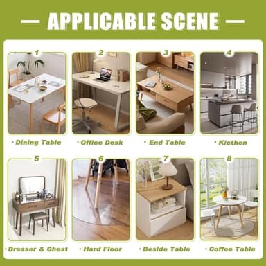 Clear Table Protector 36 x 60 Inch, 1.5mm Thick Plastic Table Cover, Waterproof PVC Clear Table Cover Protector, Desk Mat Writing Desk Pad for Desktop, Coffee & Dining Room Tabletop - Image 6