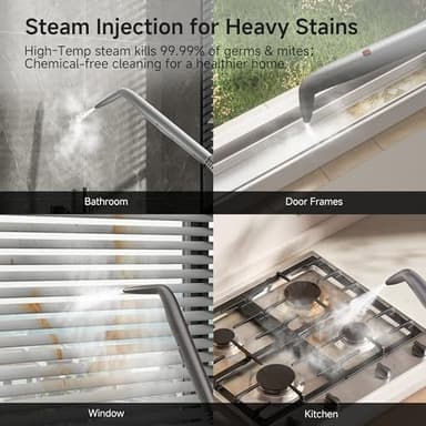 uwant Portable Carpet Cleaner with Steam& Heating System 18Kpa Powerful Suction Carpet Cleaner with 4 Cleaning Tools& Solution 2 in 1 Upholstery Cleaner Steam Cleaner for Pets, Car - Image 4