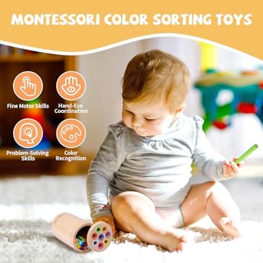 YHHYTOY Montessori Toys for 1+ Year Old, Toddler 18 Month Old Toy Color Sorting Preschool Learning Activities, Fine Motor Skills Sensory Toys for Toddlers 1-3, 1 2 3 Year Old Girl Boy Baby Gifts - Image 4