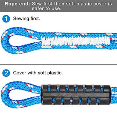 BeneLabel Tree Swing Rope, Hammock Tree Swing Hanging Strap, Heavy Duty Carabiner, for Indoor Outdoor Swing Hammock Playground Set Accessories, 8 ft, 1 Pcs, Blue - Image 4